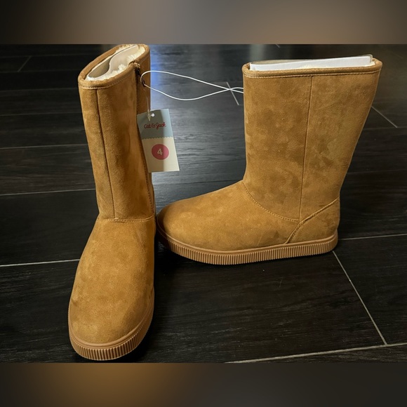 Cat & Jack Natalia Shearling Style Boots Cognac 4 - Picture 4 of 9